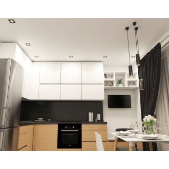 DK3071-BK+WH Встраиваемый светильник, IP 20, 10 Вт, GU5.3, LED, черный/белый, пластик