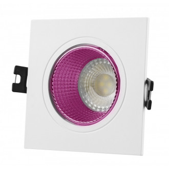 DK3071-WH+PI Встраиваемый светильник, IP 20, 10 Вт, GU5.3, LED, белый/розовый, пластик