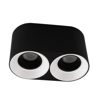 DK3096-BW+BK Светильник накладной IP 20, 10 Вт, GU5.3, LED, черно-белый/черный, пластик