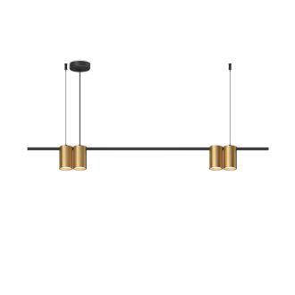 DK4061-BK+SG Подвесной светильник ORBIT, IP20, 4xGU10 LED до 15 Вт, черный + сатинированное золото, алюминий