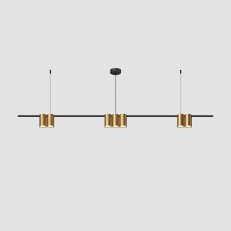 DK4063-BK+SG Подвесной светильник ORBIT, IP20, 7xGU10 LED до 15 Вт, черный + сатинированное золото, алюминий
