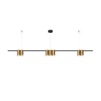 DK4063-BK+SG Подвесной светильник ORBIT, IP20, 7xGU10 LED до 15 Вт, черный + сатинированное золото, алюминий