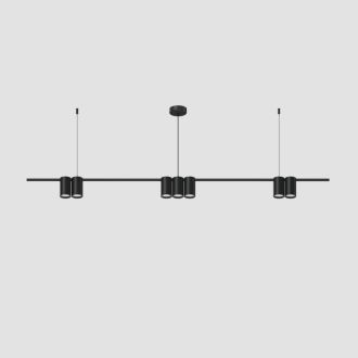 DK4063-BK Подвесной светильник ORBIT, IP20, 7xGU10 LED до 15 Вт, черный матовый, алюминий