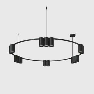 DK4067-BK Подвесной светильник ORBIT, IP20, 15xGU10 LED до 15 Вт, черный матовый, алюминий