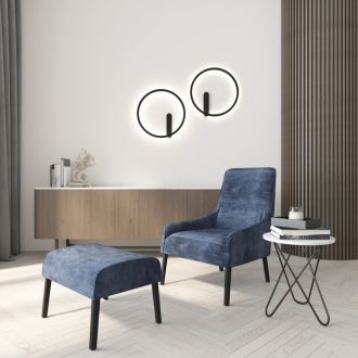DK5035-BK Бра ROUND со светодиодом, IP20, 24W, 3000/4000/6500K, черный, алюминий