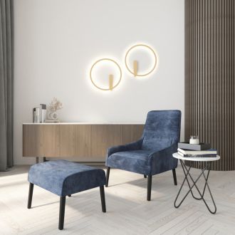 DK5035-SG Бра ROUND со светодиодом, IP20, 24W, 3000/4000/6500K, матовое золото, алюминий