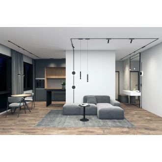 DK5315-BK Светильник для трека Air, серия Hang 3000 со светодиодом, ?35*257мм, 48V DC, 5W, RA?95, 24°, 3000K, IP20, черный, алюминий