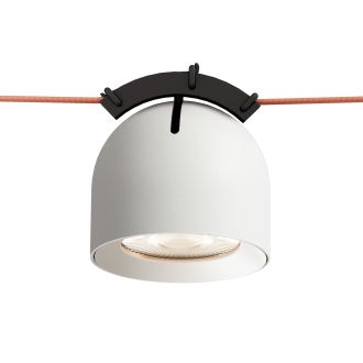 DK5540-WH+BK Поворотный светильник для трека-ремня Belty, серия Spot, со светодиодом, D100*H107мм, 48V DC, 12W, RA90, 38°, 4000K, IP20, белый с черным, алюминий