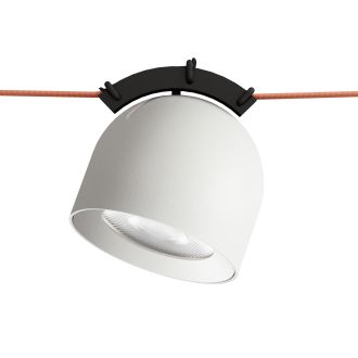 DK5540-WH+BK Поворотный светильник для трека-ремня Belty, серия Spot, со светодиодом, D100*H107мм, 48V DC, 12W, RA90, 38°, 4000K, IP20, белый с черным, алюминий