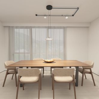 DK5540-WH+BK Поворотный светильник для трека-ремня Belty, серия Spot, со светодиодом, D100*H107мм, 48V DC, 12W, RA90, 38°, 4000K, IP20, белый с черным, алюминий