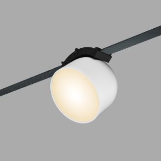 DK5543-WH+BK Поворотный светильник для трека-ремня Belty, серия Spot, со светодиодом, D100*H107мм, 48V DC, 12W, RA90, 120°, 3000K, IP20, белый с черным, алюминий