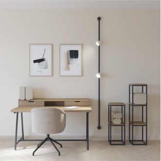 DK5543-WH+BK Поворотный светильник для трека-ремня Belty, серия Spot, со светодиодом, D100*H107мм, 48V DC, 12W, RA90, 120°, 3000K, IP20, белый с черным, алюминий