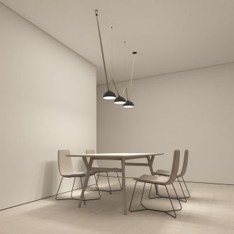 DK5560-BK Cветильник для трека-ремня Belty, серия Flow со светодиодом, D220*H117мм, 48V DC, 24W, RA90, 120°, 4000K, IP20, черный, алюминий