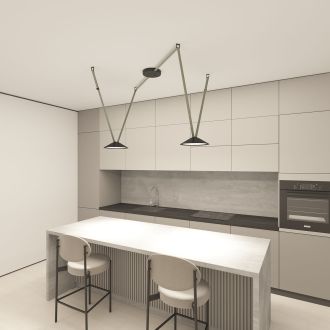 DK5564-BK Cветильник для трека-ремня Belty, серия Flow, со светодиодом, D300*H71мм, 48V DC, 12W, RA90, 120°, 4000K, IP20, черный, алюминий