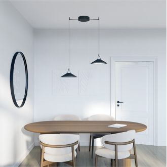 DK5565-BK Cветильник для трека-ремня Belty, серия Flow, со светодиодом, D300*H71мм, 48V DC, 20W, RA90, 120°, 3000K, IP20, черный, алюминий