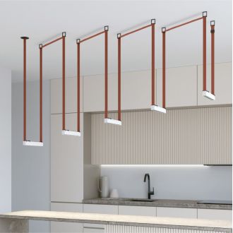 DK5571-WB Cветильник для трека-ремня Belty, серия Grill, со светодиодом, L323*W40*H45мм, 48V DC, 12W, RA90, 24°, 3000K, IP20, белый с черным, алюминий