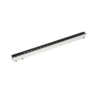 DK5572-WB Cветильник для трека-ремня Belty, серия Grill, со светодиодом, L642*W40*H45мм, 48V DC, 24W, RA90, 24°, 4000K, IP20, белый с черным, алюминий