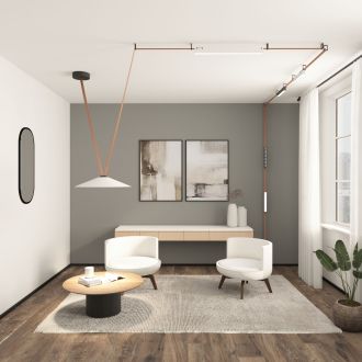 DK5575-WH Cветильник для трека-ремня Belty, серия Linear, со светодиодом, L323*W40*H45мм, 48V DC, 12W, RA90, 120°, 3000K, IP20, белый, алюминий