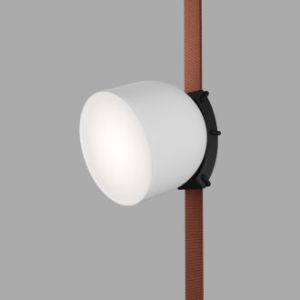 DK5642-WH+BK Поворотный светильник для трека-ремня Belty Smart, серия Spot, со светодиодом, D100*H107мм, 48V DC, 12W, RA90, 120°, 3000-5700K, IP20, белый с черным, алюминий