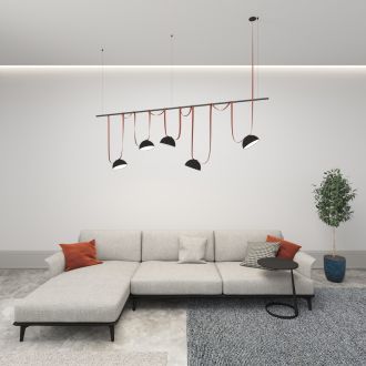 DK5660-BK Cветильник для трека-ремня Belty Smart, серия Flow со светодиодом, D220*H117мм, 48V DC, 24W, RA90, 120°, 3000-5700K, IP20, черный, алюминий