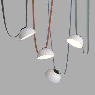 DK5660-WH+BK Cветильник для трека-ремня Belty Smart, серия Flow, со светодиодом, D220*H117мм, 48V DC, 24W, RA90, 120°, 3000-5700K, IP20, белый с черным, алюминий