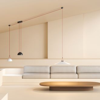 DK5664-WH+BK Cветильник для трека-ремня Belty Smart, серия Flow, со светодиодом, D300*H71мм, 48V DC, 20W, RA90, 120°, 2700-6500K, IP20, белый с черным, алюминий