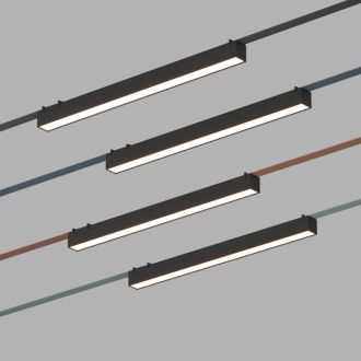 DK5676-BK Cветильник для трека-ремня Belty Smart, серия Linear, со светодиодом, L642*W40*H45мм, 48V DC, 24W, RA90, 120°, 2700-6500K, IP20, черный, алюминий