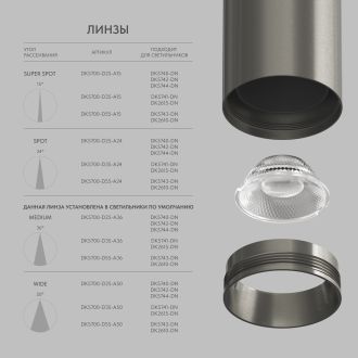 DK5741-DN Светильник для трека SHINE SPOT со светодиодом, D45*H100, 48V DC, 10W, RA?90, 3000K, IP20, темный никель, алюминий