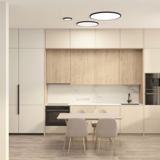 DK6522-BK Накладной светильник THIN, IP40, 36W, 3000K/4000K/6500K, переключатель цветовой температуры на корпусе, черный, полимер