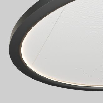 Подвесной светильник горизонтальный VEIL, 35 Вт, ?600?В1500 мм, LED 2700-6000K, IP20, пульт Д/У (в комплекте), черный, алюминий, акрил