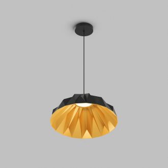Светильник подвесной ORIGAMI, 20 Вт, 3000К, ?560x1500 мм, металл+акрил, черный + матовое золото