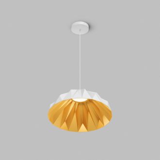 Светильник подвесной ORIGAMI, 20 Вт, 3000К, ?560x1500 мм, металл+акрил, белый + матовое золото