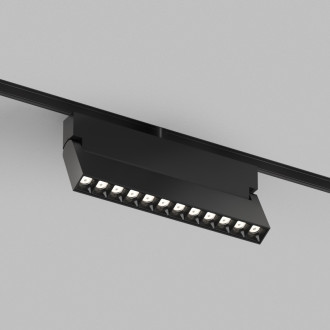 Светильник трековый GRILL поворотный 12W CRI90 24° 600лм 48V черный 3CCT+SMART DIP SWITH