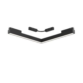 Светильник трековый LINEAR угловой 20W CRI90 120° 1130лм 48V черный 3CCT+SMART DIP SWITH