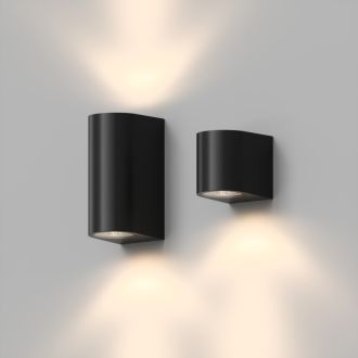 DK9791-BK Настенный уличный светильник NARVIK, IP44, 2хGU10 LED, до 15 Вт, черный, алюминий