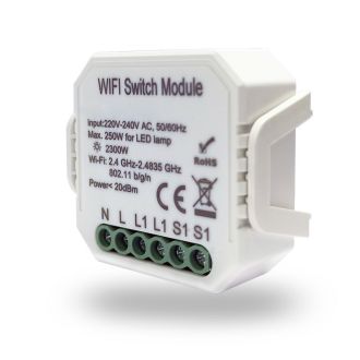 RL1001-SM Одноканальное Wi-Fi реле-выключатель 1 x 2300 Вт / 250 Вт для LED