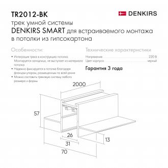 TR2012-BK Встраиваемый трек SMART 2м под ГКЛ, черный