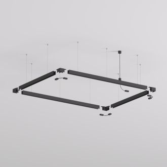 TR2124-BK Подвод питания для подвесного монтажа трека SMART BASE, АС 220-240V, IP20, 5м, черный, алюминий