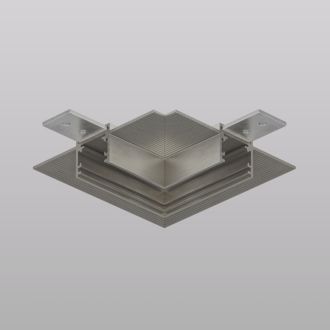 Угловой элемент трека SHINE HIDE для ГКЛ 12,5 мм, 90°, потолок–потолок, тёмный никель, алюминий