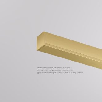 TR5735H-SB Торцевая заглушка, высокая, для использования с экраном, для трека Shine, серия Base, комплект 2 шт, сатинированная латунь, алюминий