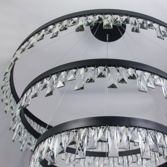 Каскадная люстра Eletto Celeste Nero EL320P120.1, LED 120 Вт, черный/прозрачный