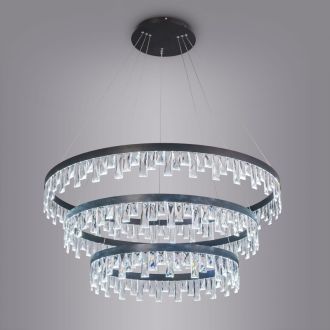 Каскадная люстра Eletto Celeste Nero EL320P120.1, LED 120 Вт, черный/прозрачный