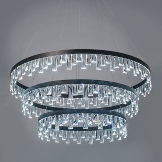 Каскадная люстра Eletto Celeste Nero EL320P120.1, LED 120 Вт, черный/прозрачный