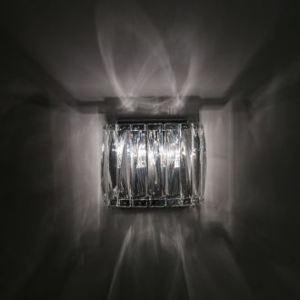 Бра Eletto Aria EL321W02, 2×E14 по 60 Вт, хром/прозрачный, арт-деко стиль