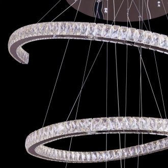 Каскадная люстра Eletto Olimpia EL330P140, LED 280 Вт, хром/прозрачный