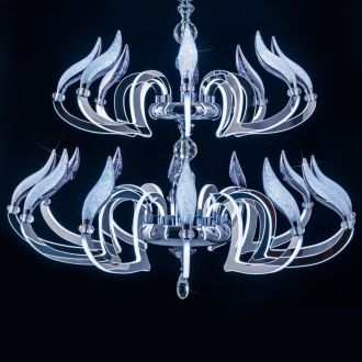 Подвесная люстра Eletto Diva EL339P24, LED 300 Вт, хром/белый