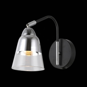 Бра Evoluce Lirino SLE102901-01, E27, 40 Вт, черный/прозрачный