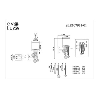 Бра Evoluce Sevilla SLE107931-01, E14, 40 Вт, бронзовый/бежевый