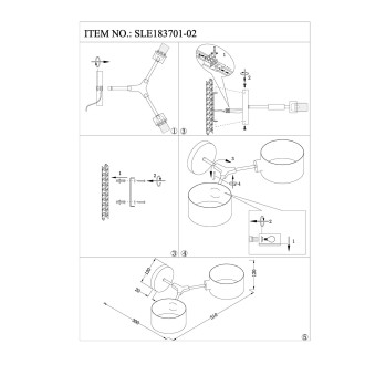 Бра Evoluce Gimento SLE183701-02, 2×E14 по 60 Вт, серый/белый