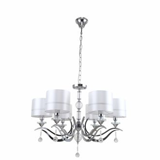 Подвесная люстра Stilfort Flippe 1041/09/06P, 6×E14 по 40 Вт, хром/белый